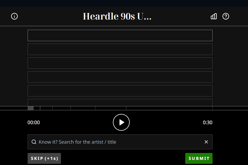 Heardle 90s Unlimited